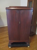 Bow Front Wood Music Cabinet with Claw Feet