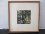 Vintage Framed and Matted Original Abstract Artwork by Richard Lyons