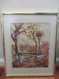 Original Watercolor of Fall Landscape