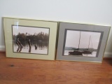Two Framed and Matted Sailboat Photo Art Prints