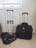 Nice Wenger Rolling Laptop/Briefcase and Metal Luggage Cart