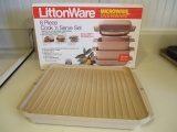 New Old Stock LittonWare Microwave Ovenware 6 Pc. Cook 'n Serve Set and