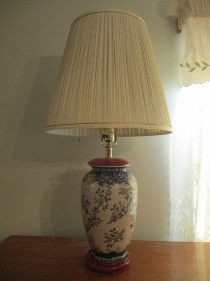 Oriental Lamp with Wood Base