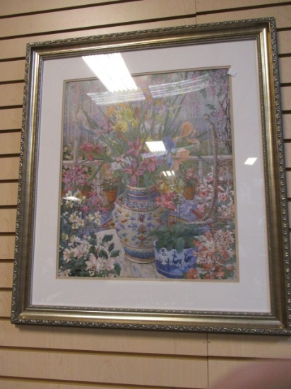 Framed And Matted Floral Print By John Powell