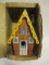 Vintage Bird Line Bird House in Box