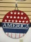 Painted Metal Round America Sign