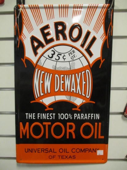 Aeroil Motor Oil Embossed Metal Sign