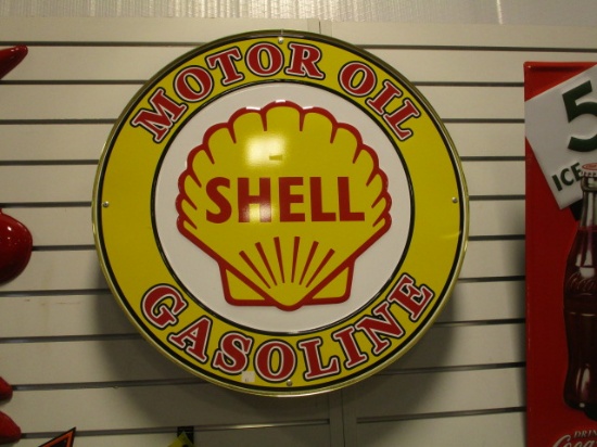 Shell Motor Oil Gasoline Round Sign