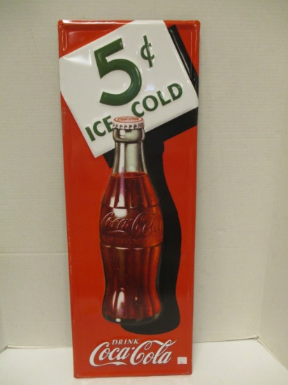 Drink Coca-Cola Embossed Metal Sign