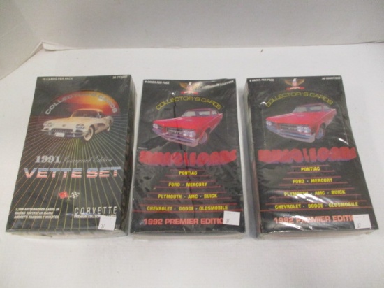 Three Sealed Boxes of Automotive Collector's Cards