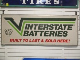 Interstate Batteries Embossed Metal Sign