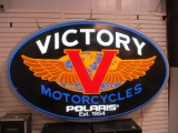 Large Victory Motorcycles Polaris Lighted Sign