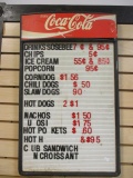 Coca-Cola Menu Board with Letters and Numbers
