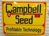 Campbell Seed Metal Sign on Wood Frame