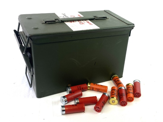 Medium Size Metal Ammunition Box with (11) 12 GA. 2-3/4" Shotshells