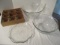 Pressed Glass Punch Bowl Set, Chip Bowl and Dessert Plate