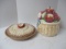 Pottery Apple Pie Covered Server and Apple Basket Cookie Jar