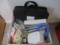 Sewing Sundries-Carry Case, Needles, Stitch Witchery, Silicon Bobbin Holders,