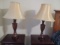 Pair of Wood Turned Table Lamps