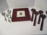 Spode Christmas Tree Cheese Board/Knife, Wood Salad Sets and Porcelain