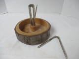 Vintage Wood Nut Bowl Set