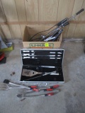Grilling Tool Kit in Case, Fish Basket, Grilling Tools, etc.