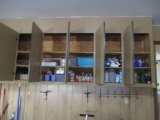 Contents of Garage Wall Cabinets-Cleaning Supplies, Canning Jars, Small Storage Totes
