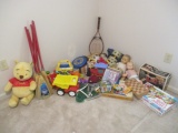 Corner Toy Lot-Board Games, Push Cars, Dolls, Brooms, etc.