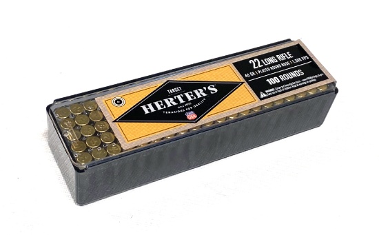 NIB 100rds. of .22 LR Herter's 40gr. Plated RN Ammunition