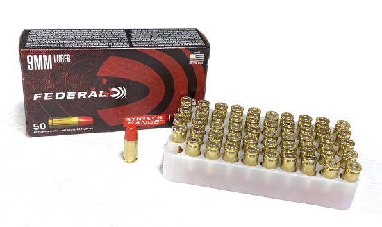 NIB 50rds. 9mm 124gr. Federal Brass Ammunition