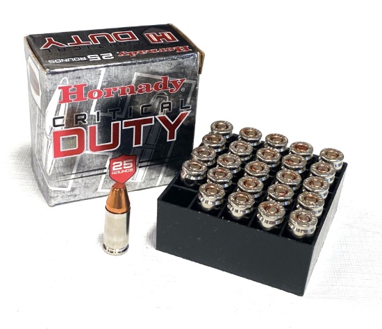 NIB 25rds. 9mm 135gr. FlexLock Hornady Critical Duty Personal Defense Ammunition