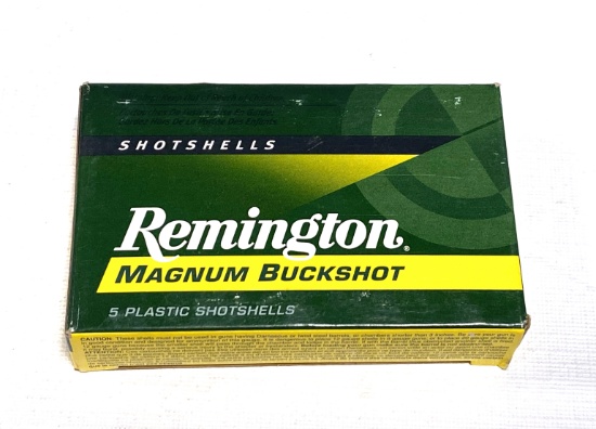 NIB 5 Shells - 12 GA. 3" Magnum Buckshot - Remington 00BK Ammunition