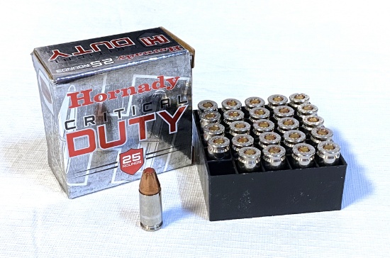 NIB 25rds. Hornady 9MM LUGER +P 135gr. FlexLock Critical Duty Ammunition