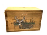 Nice Solid Native Pine Wood Finely Detailed Ammunition Box w/ Rope Handles