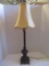 Candlestick Lamp with Beaded Fringe Shade
