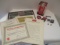 Coca-Cola 10K Gold 5, 10, and 15 Year Service Pins, Acrylic Paperweight Salesman Award,
