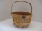 Round Peterboro Basket with Handle and Plastic Liner