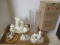 Home Interiors Crystal Vase, Tea Set on Tray, Miniature Tea Sets