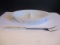 Vintage Starburst Pattern Glasbake Divided Dish with Matching Meat Fork