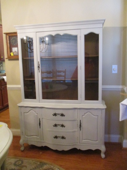 Painted One Piece China Cabinet
