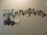 Two Metal Flowering Wall Art Hangers