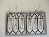 Architectural Wall Hanger with Glass Bottle Vases