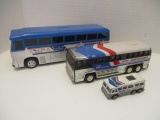 Nashville Music City Bus Bank, 1979 Buddy L and Hot Wheels Greyhound Buses