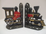 Pair of Cast Iron Train Engine Bookends