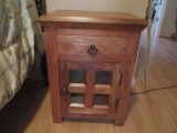 One Drawer Wood Table with Lower Storage