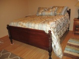 Full Size Bed with Wood Rails
