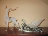Frosted Reindeer with Sleigh