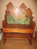 Hand Painted Pickett Fence Pine Bench