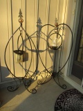 Pair of Metal Decorative Stands with Lights