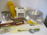 Vintage Veg-o-Matic, Colander, Corn on the Cob Kit, Miracle Worker Knife, Utensils